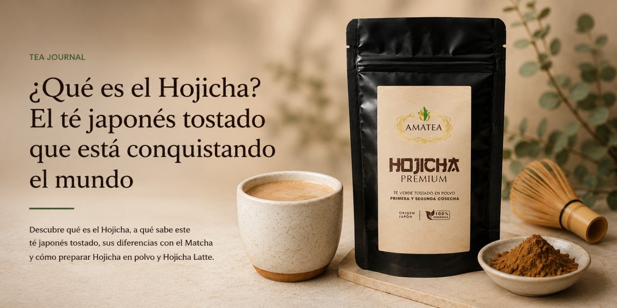Hojicha japonés en polvo preparado como Hojicha Latte
